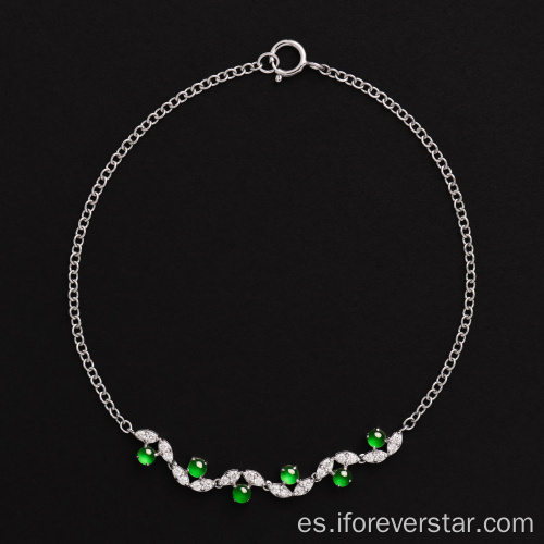 Mujeres Naturales de encanto verde Jade brazaletes